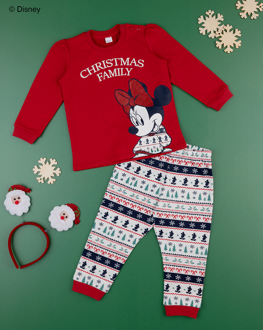 Pigiama felpato baby "minnie natale"