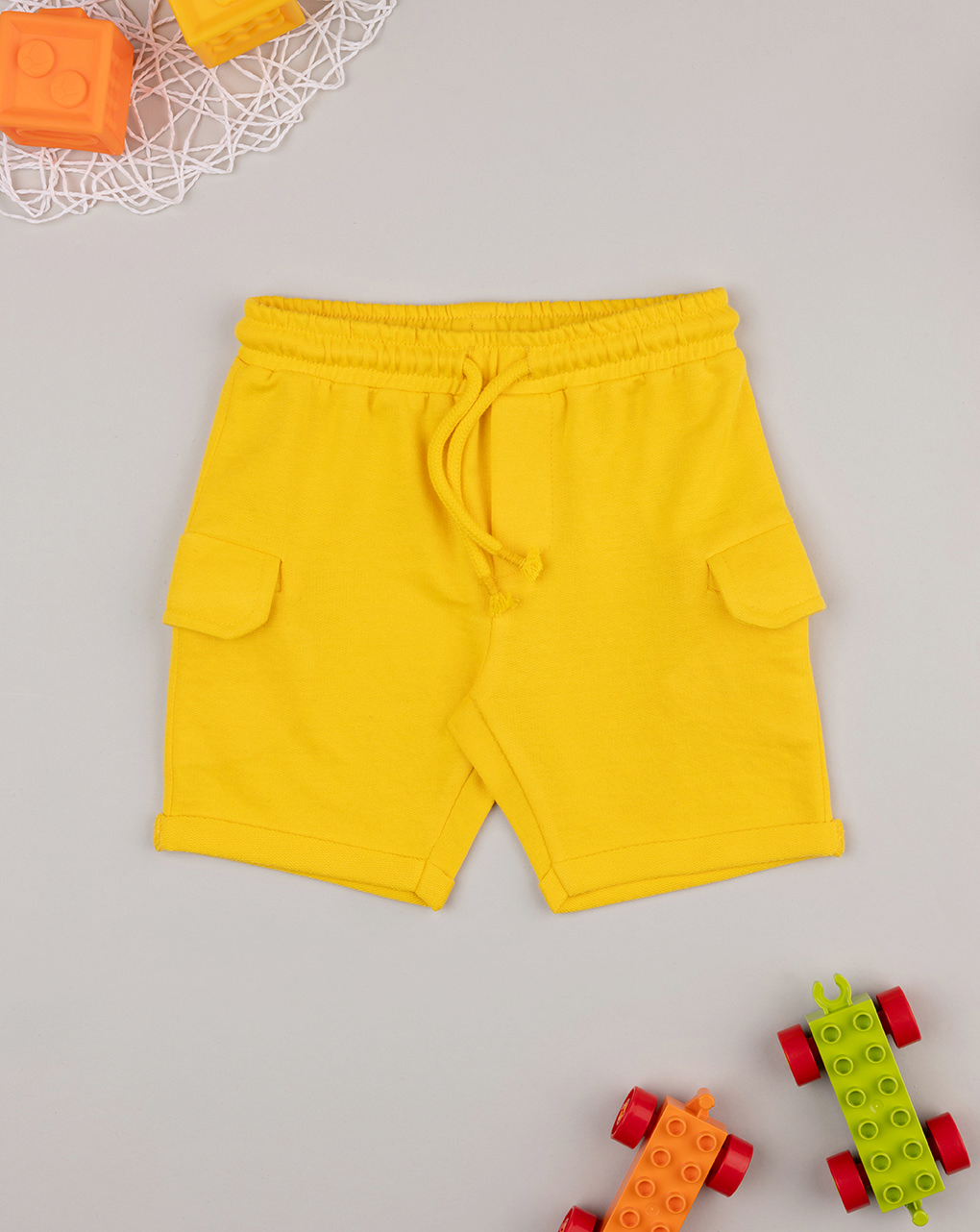 Shorts bimbo gialli felpa leggera