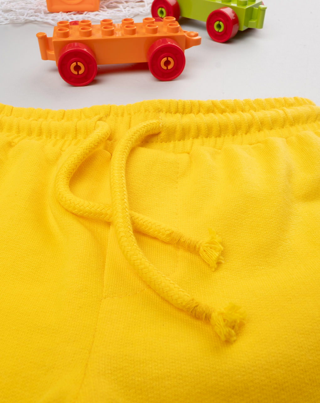 Shorts bimbo gialli felpa leggera