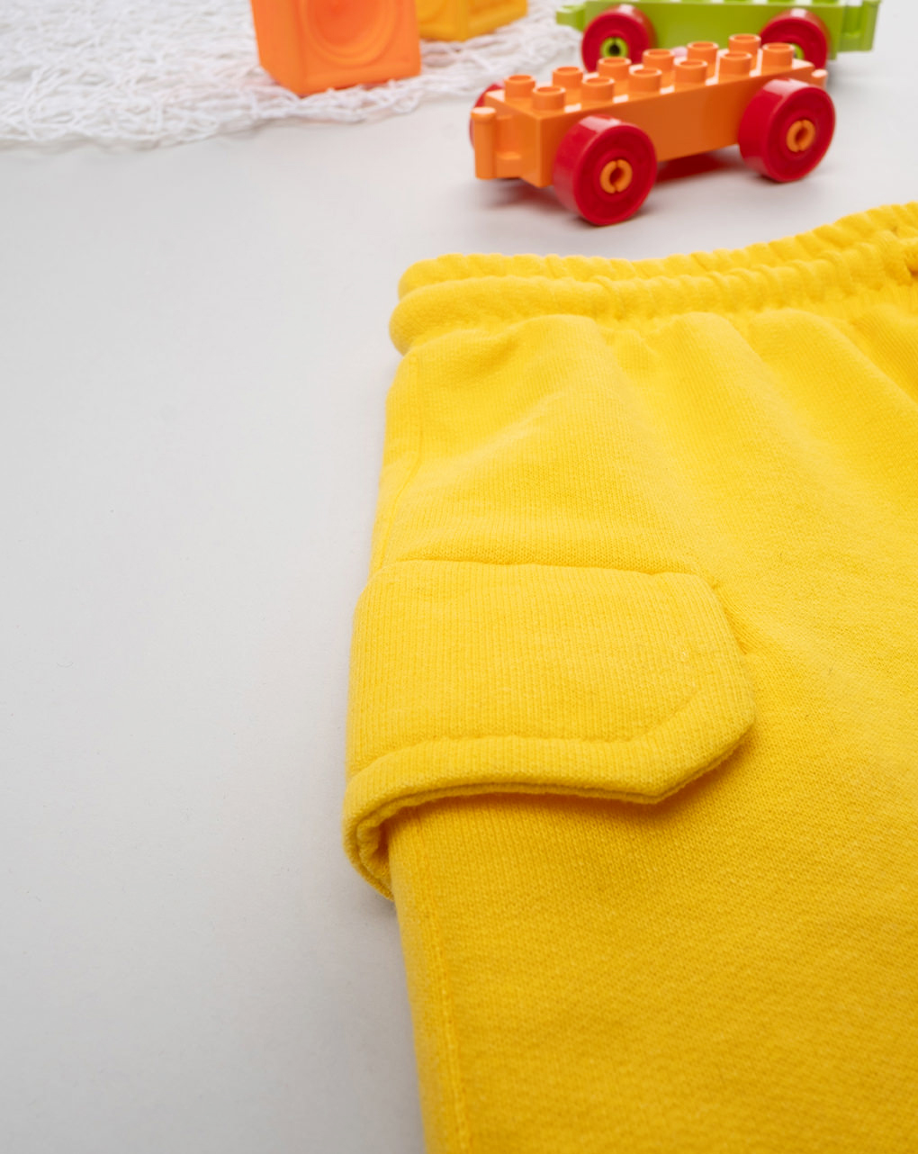 Shorts bimbo gialli felpa leggera