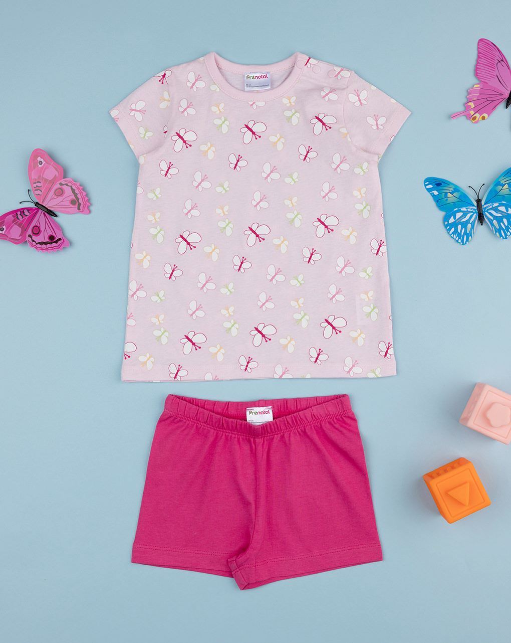 Pigiama bimba rosa farfalle
