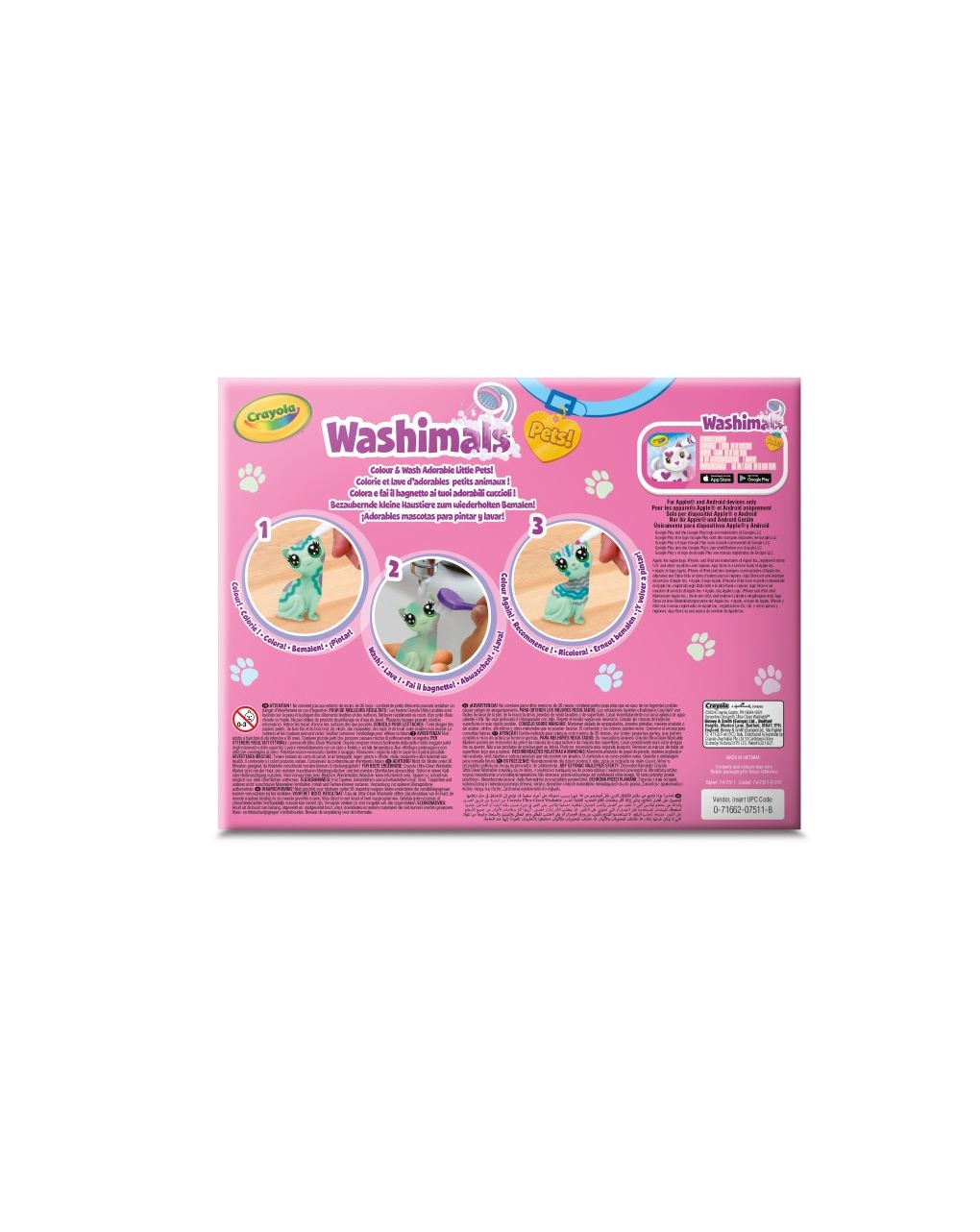 Washimals  pets set 3 cuccioli colori pastello - 3+ - crayola