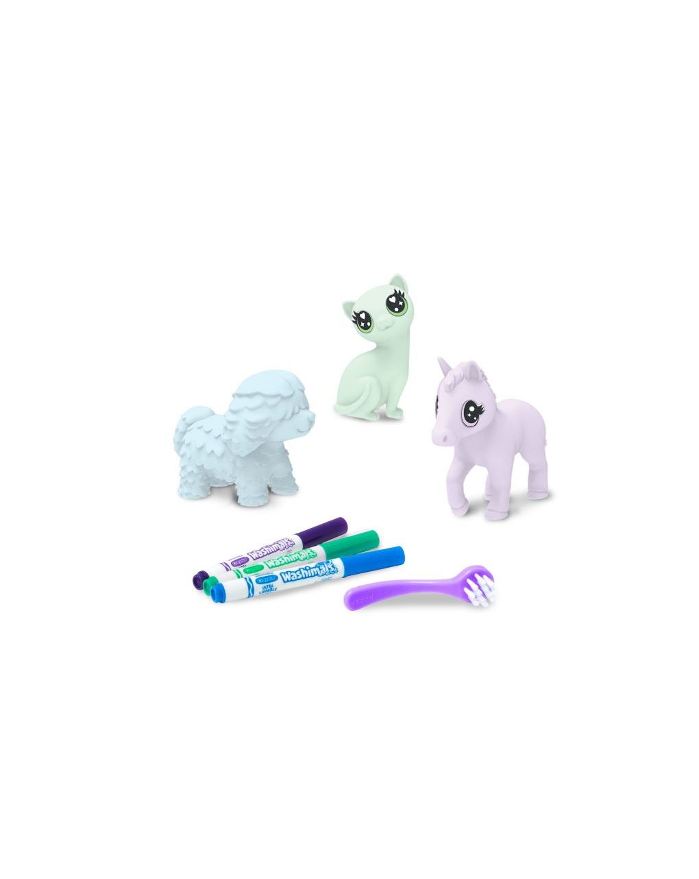 Washimals  pets set 3 cuccioli colori pastello - 3+ - crayola