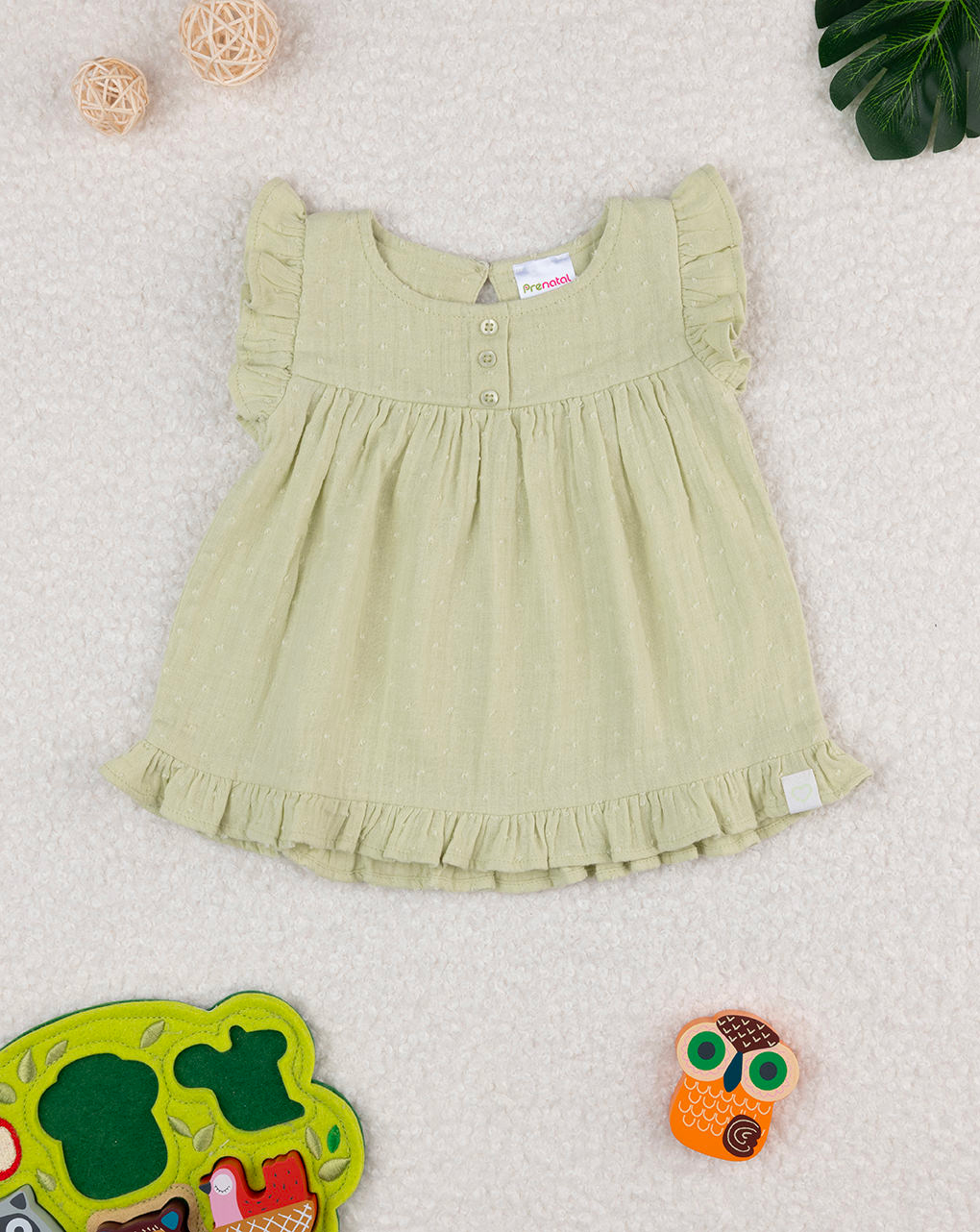 Camicia bimba verde