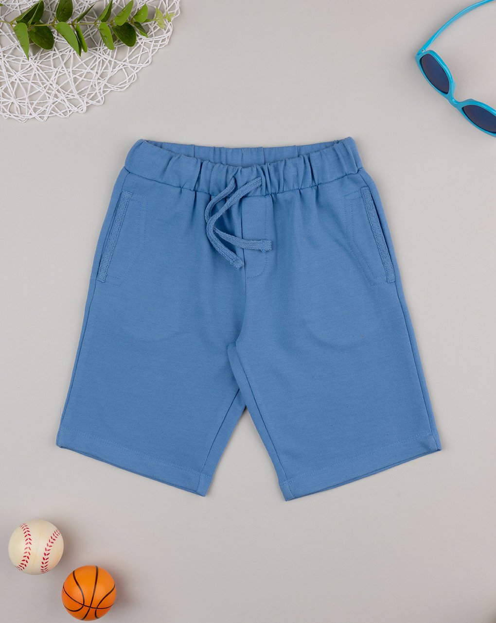 Shorts blu bambino felpa