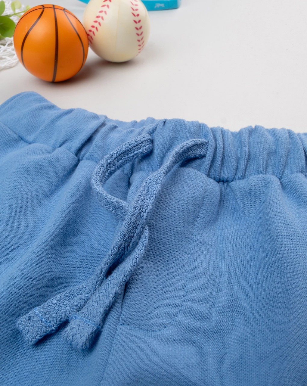 Shorts blu bambino felpa