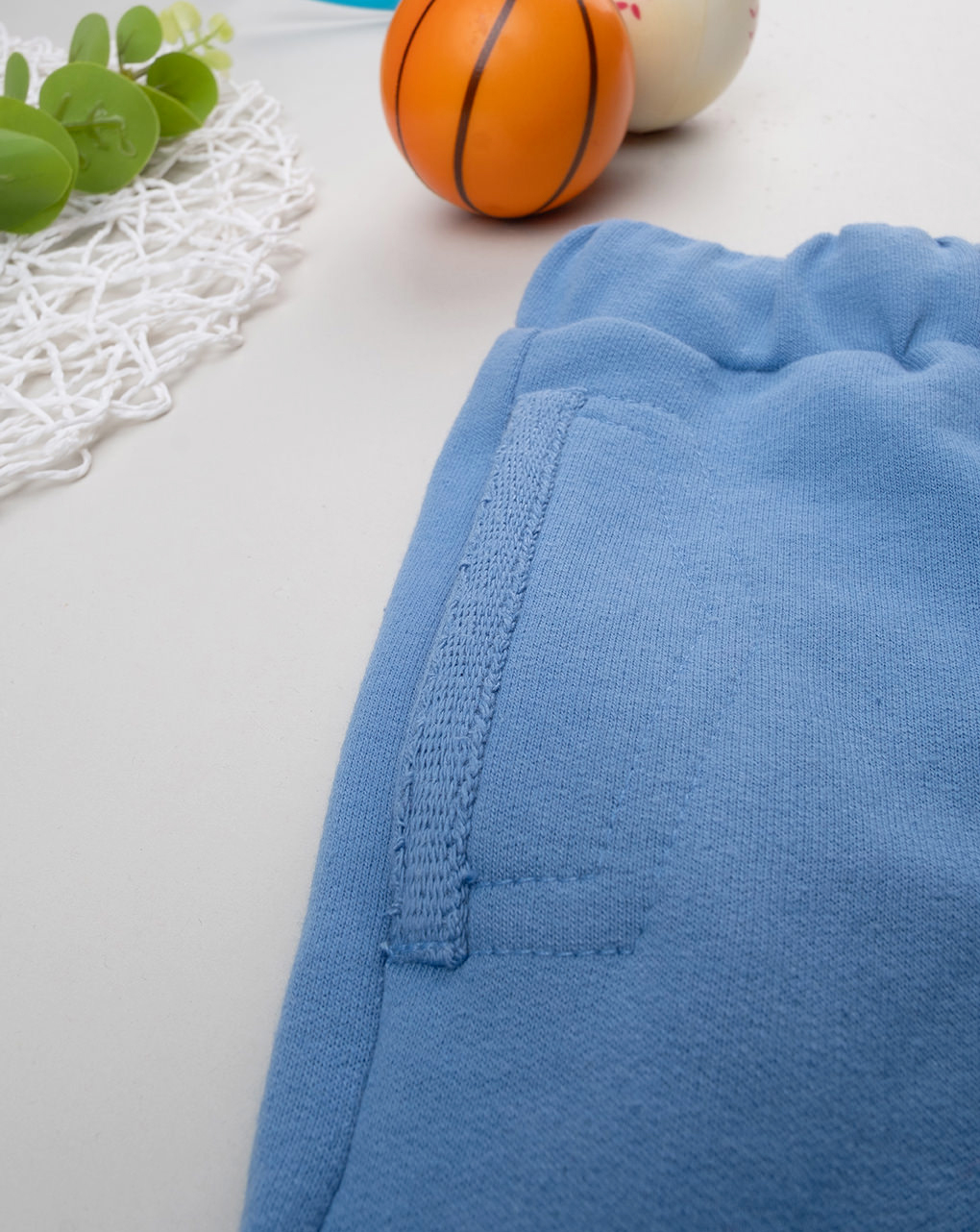 Shorts blu bambino felpa