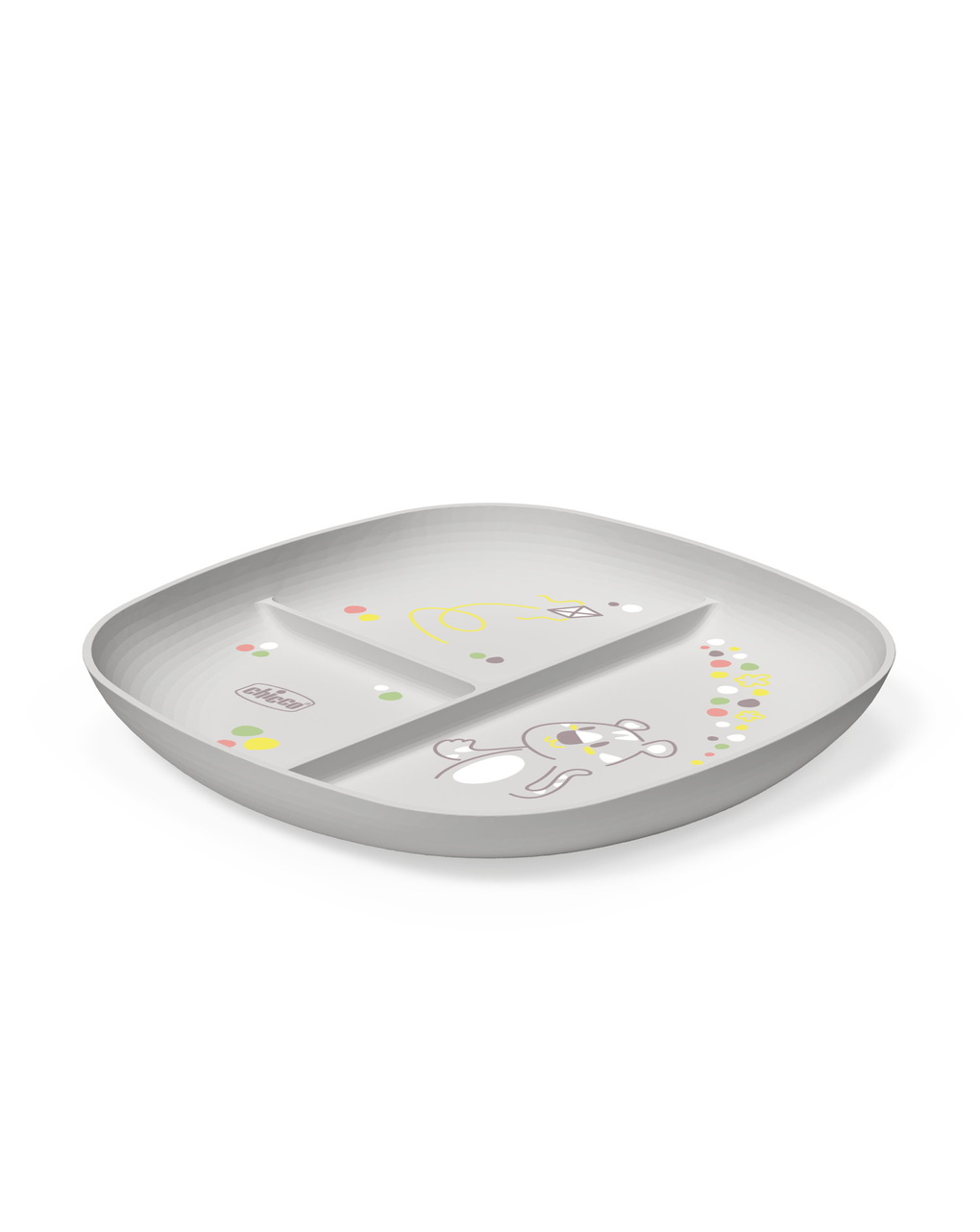 Piatto porzionato 18m+ grigio - chicco