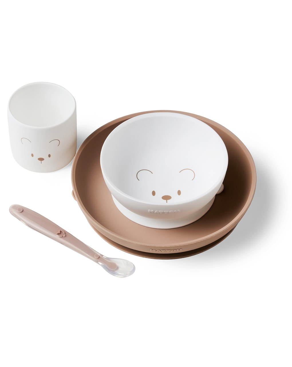 Set 4 pezzi pappa bianco & talpa stampa orsetto - nattou