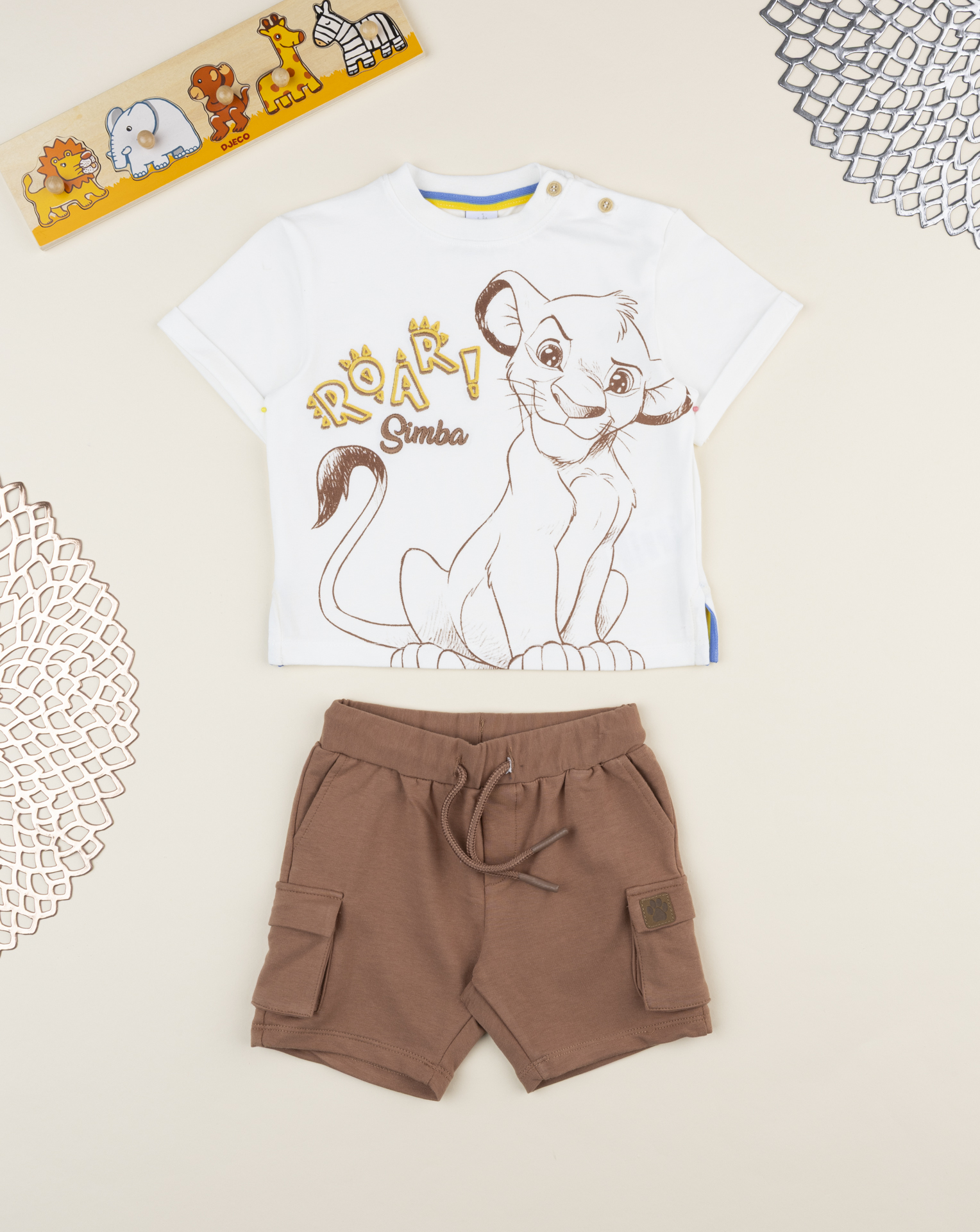 Completo bimbo t-shirt e bermuda re leone