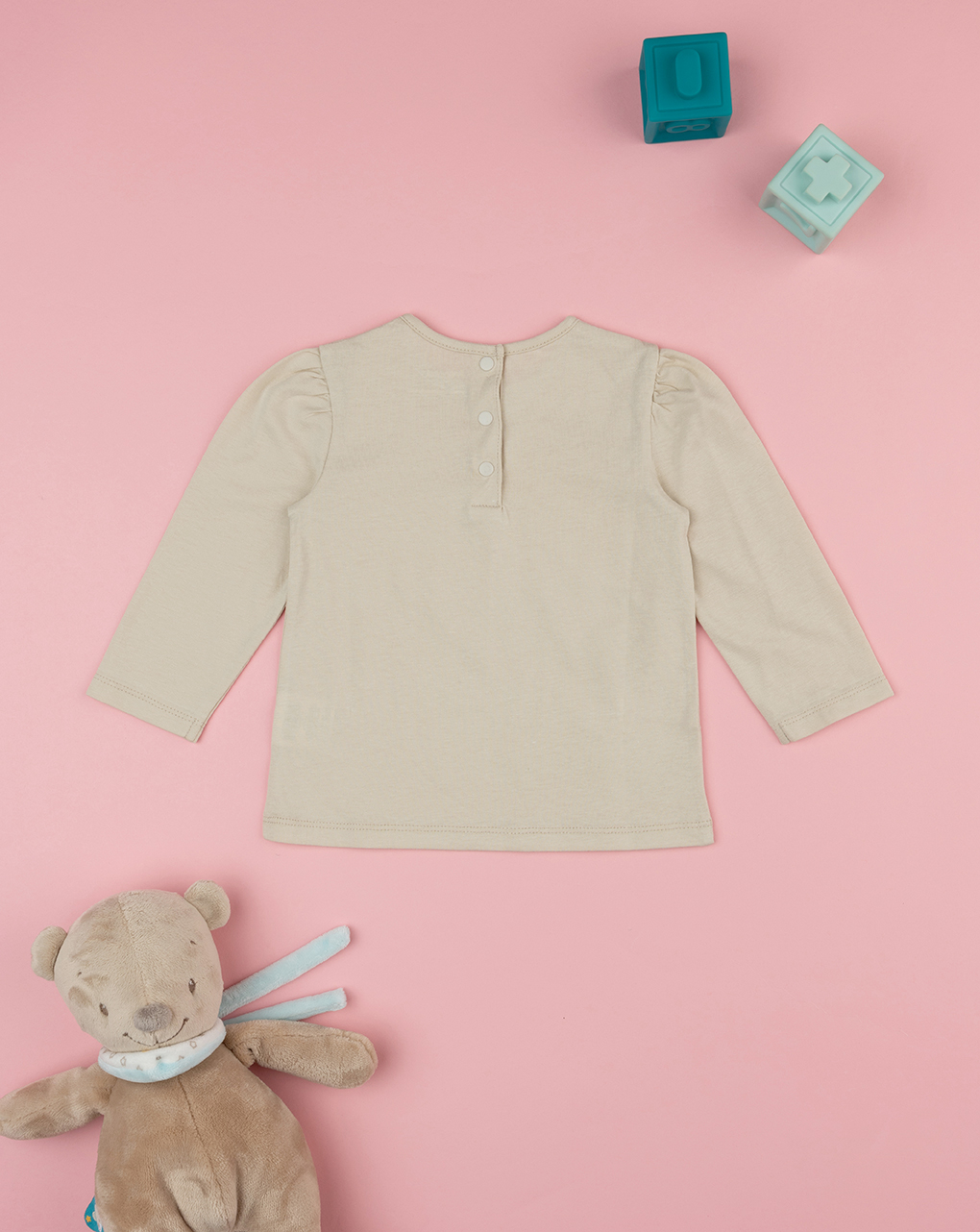 T-shirt bimba beige orsetto nanna