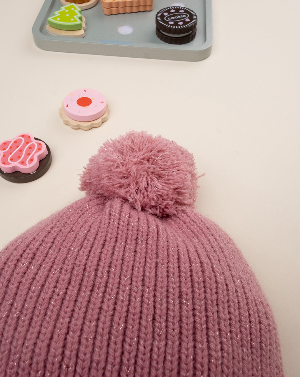 Berretto rosa pom pom