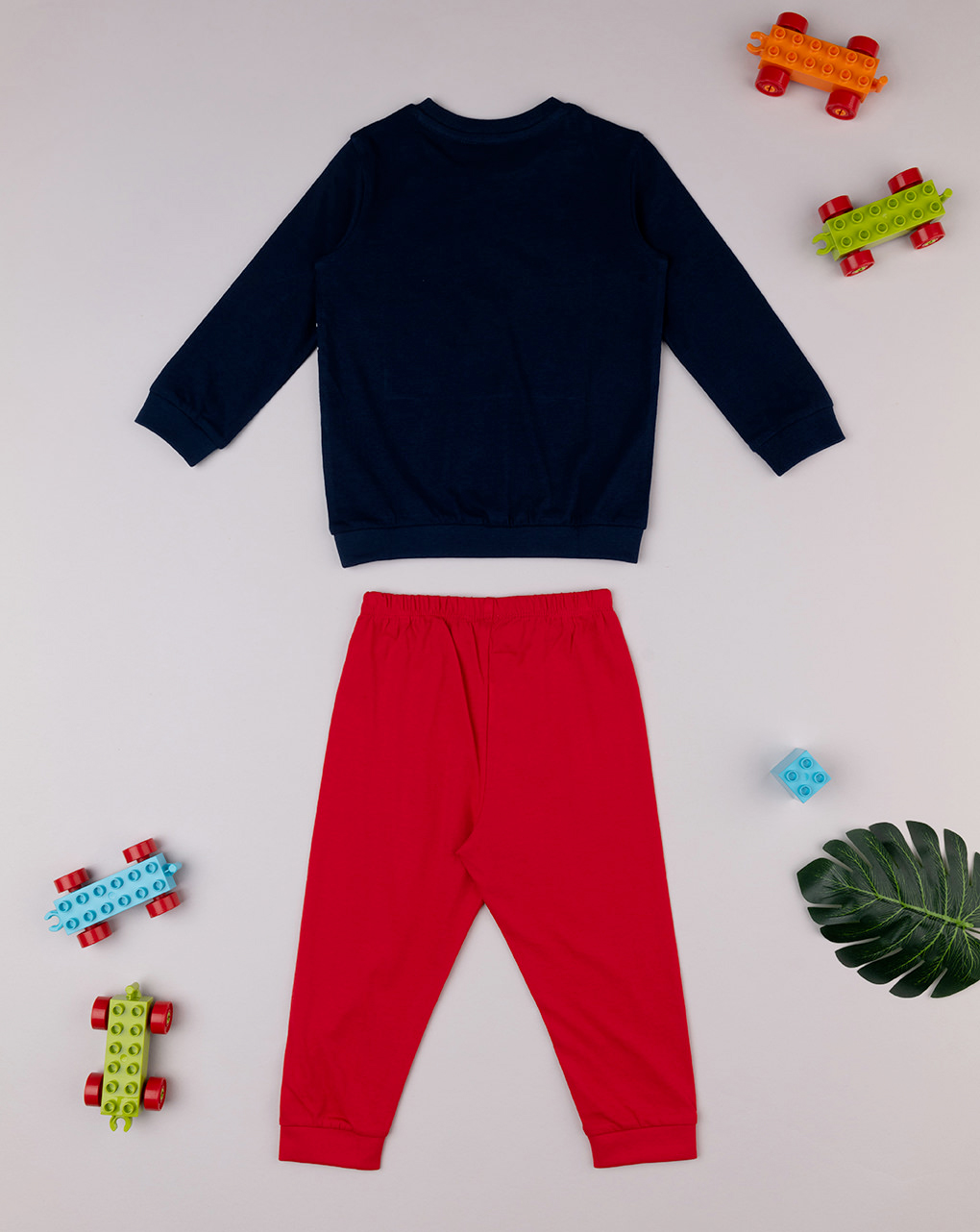 Pigiama bimbo blu/rosso auto