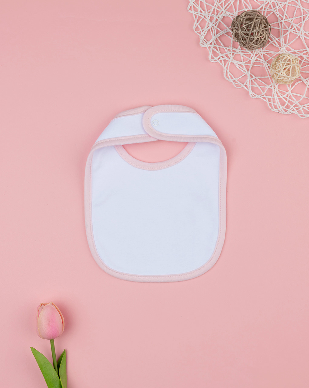 Bavaglino bimiba rosa stampato orsi