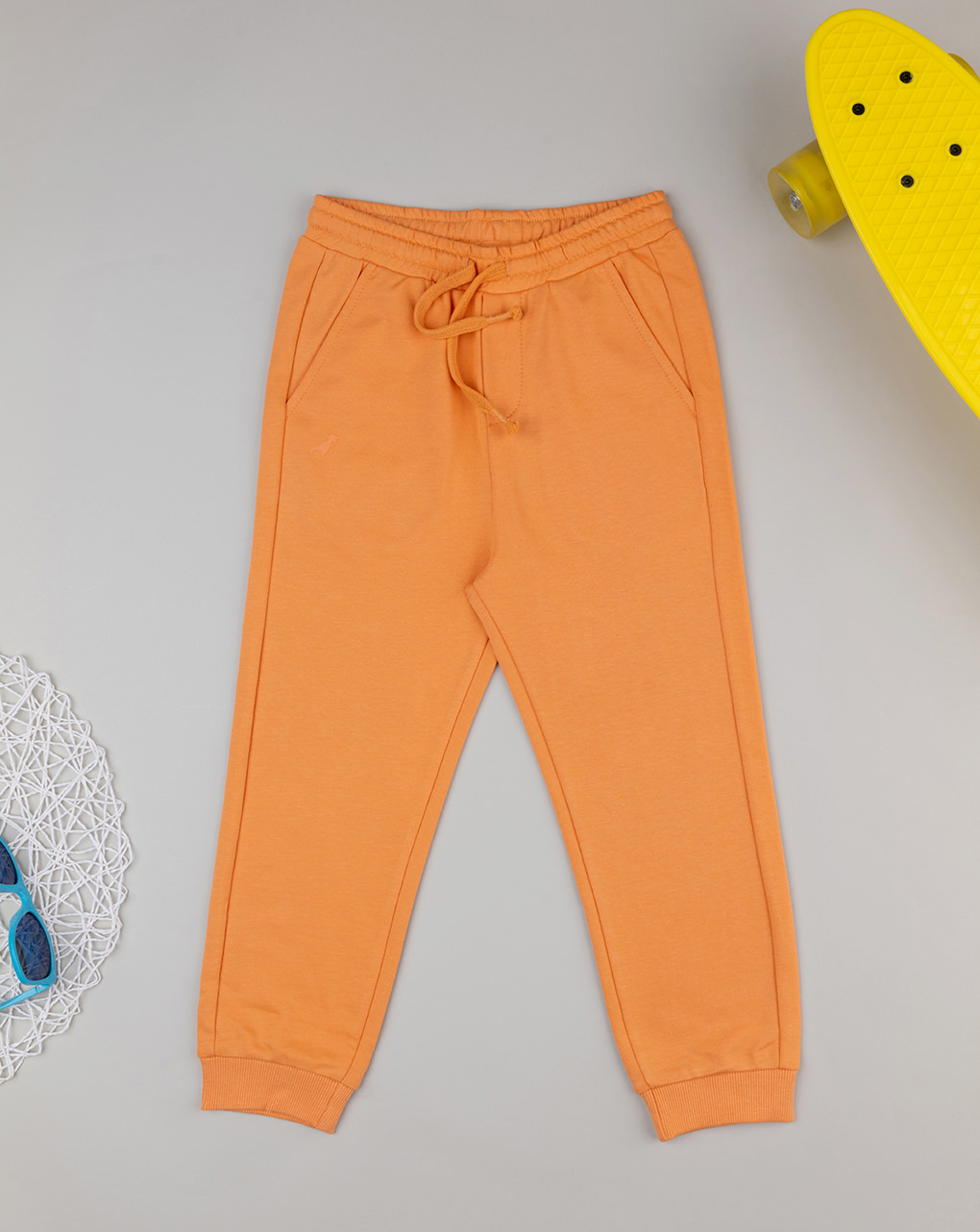 Pantalone bimbo arancione con tasche