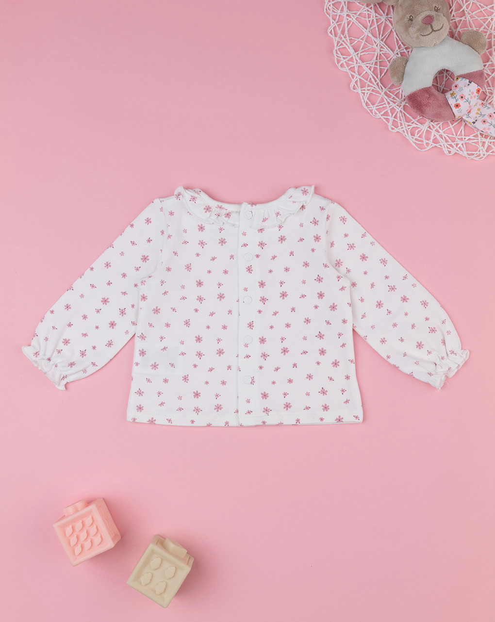 T-shirt bianca bimba allover