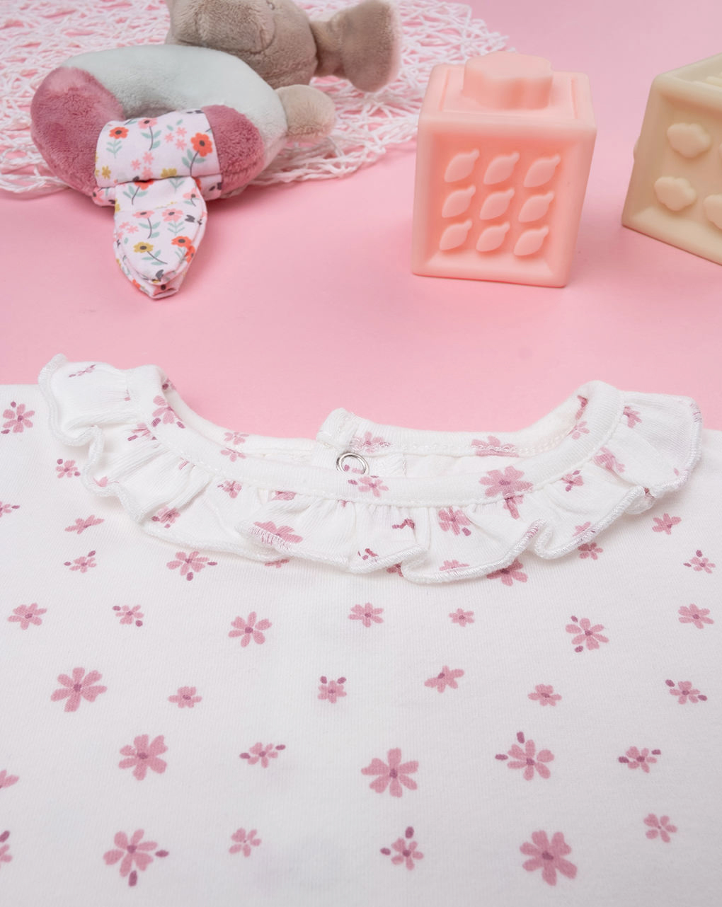 T-shirt bianca bimba allover