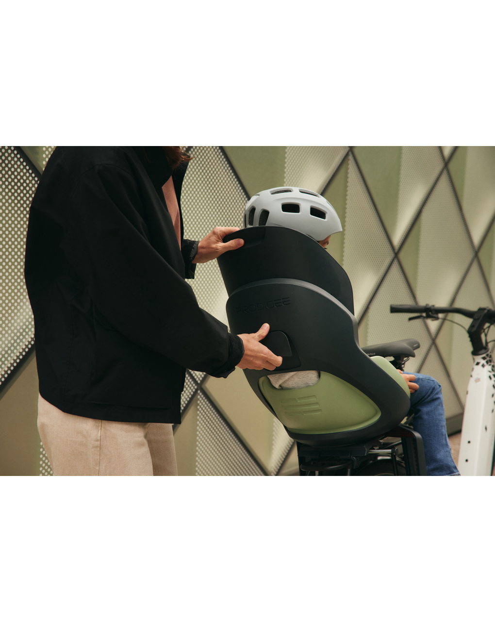 Prodigee icon rear frame - seggiolino bici con montaggio posteriore al portapacchi azure blu