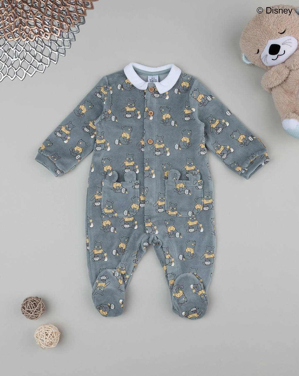 Tutina ciniglia verde neonato winnie the pooh