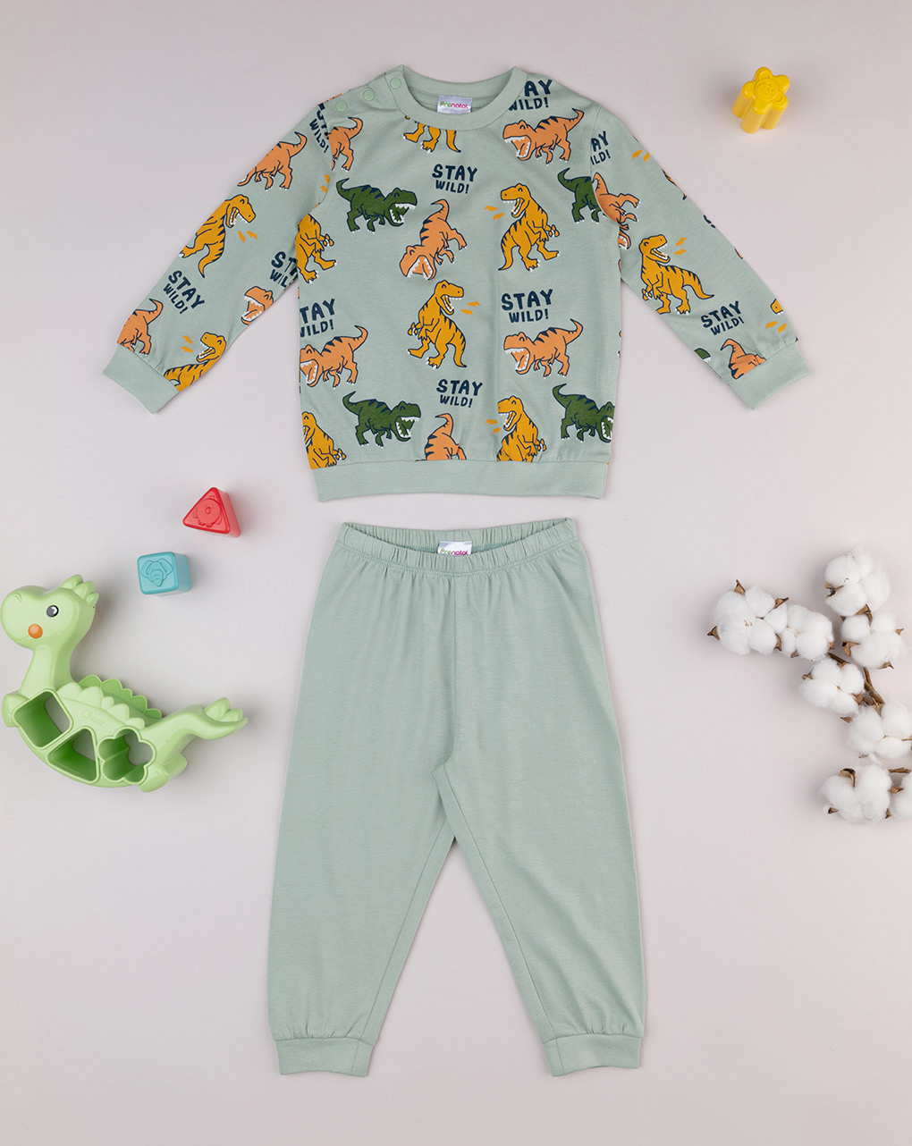 Pigiama bimbo verde dino