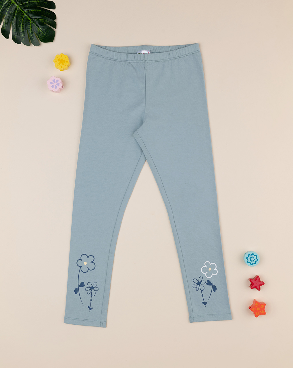 Legging bimba verde stampato