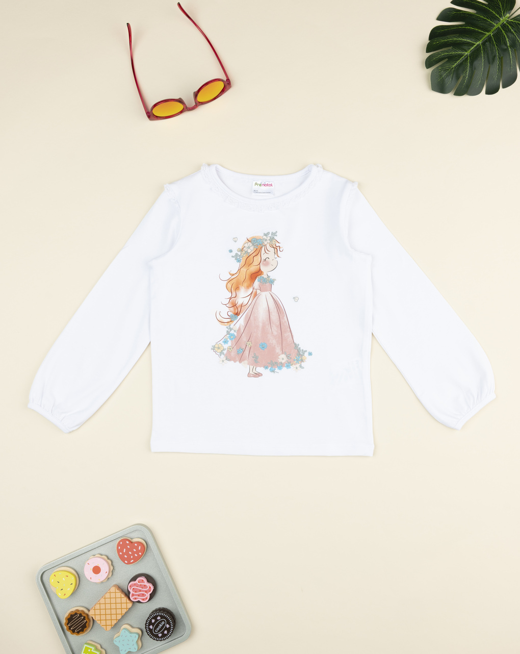 T-shirt bimba bianca stampata
