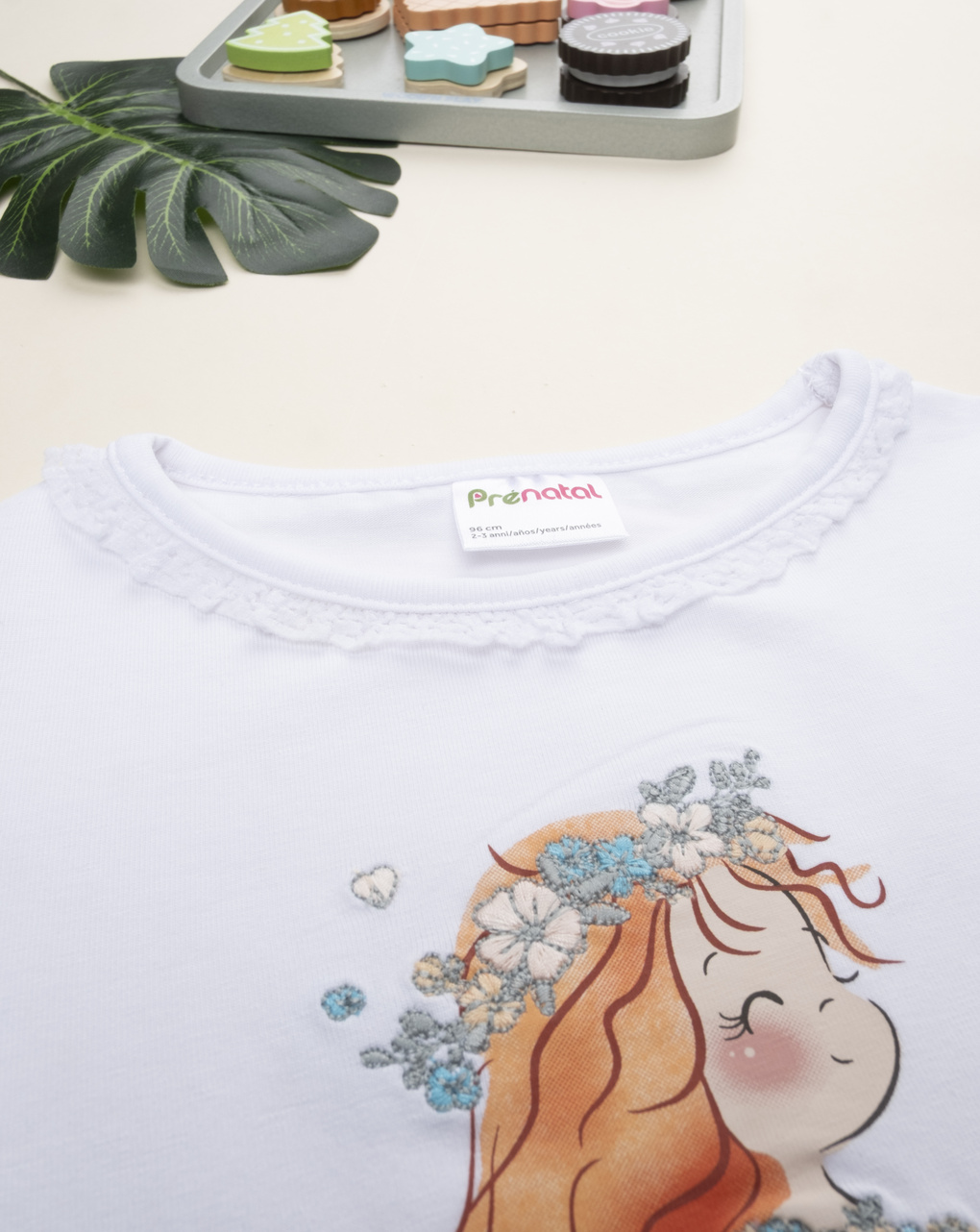 T-shirt bimba bianca stampata