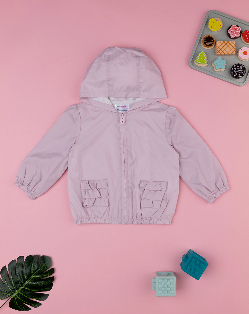 Giubbino antivento bimba rosa