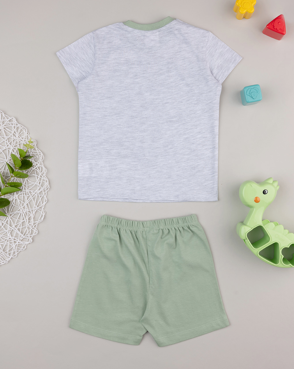 Pigiamone bimbo grigio/verde dino