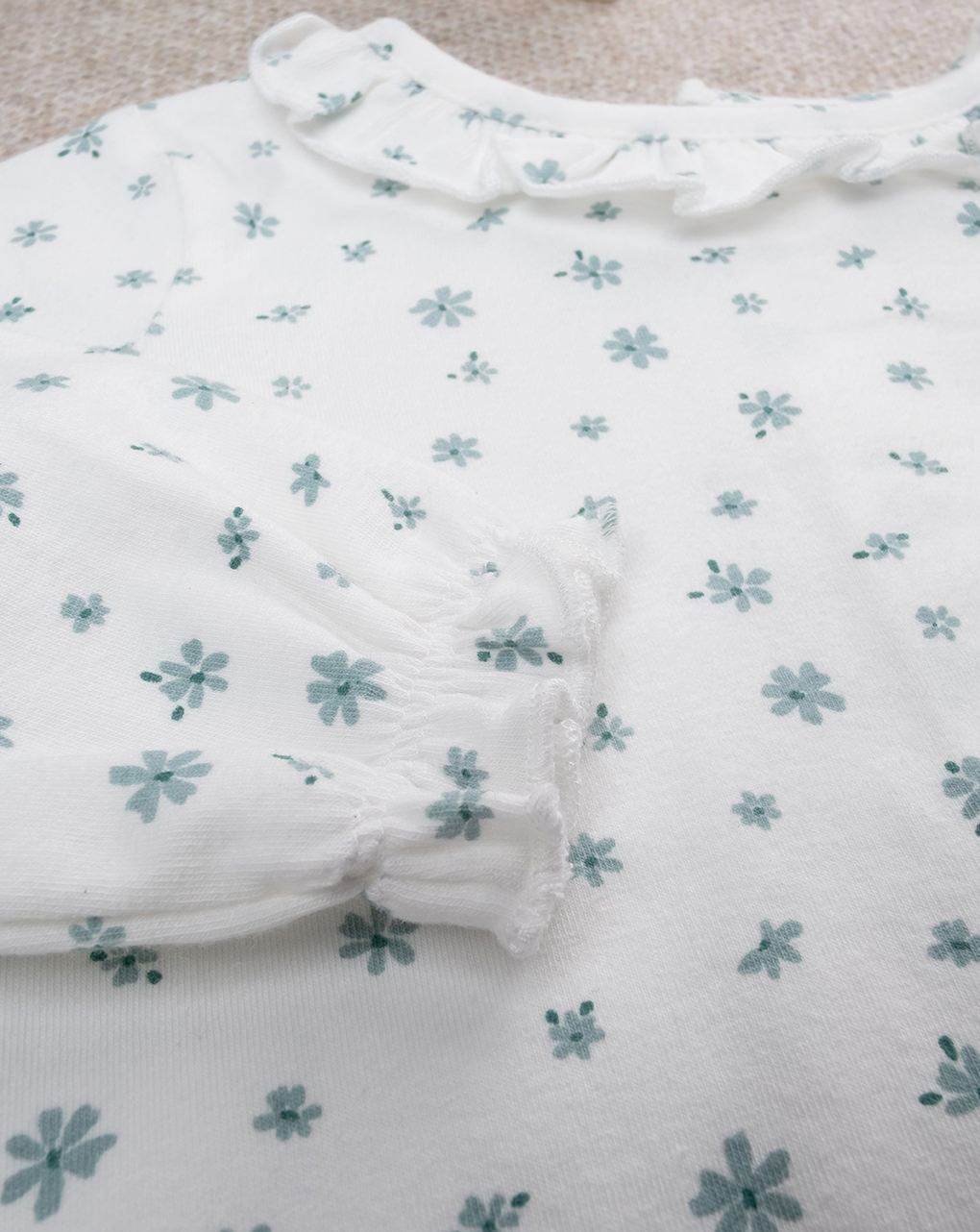 T-shirt maniche lunghe bimba bianco fiori