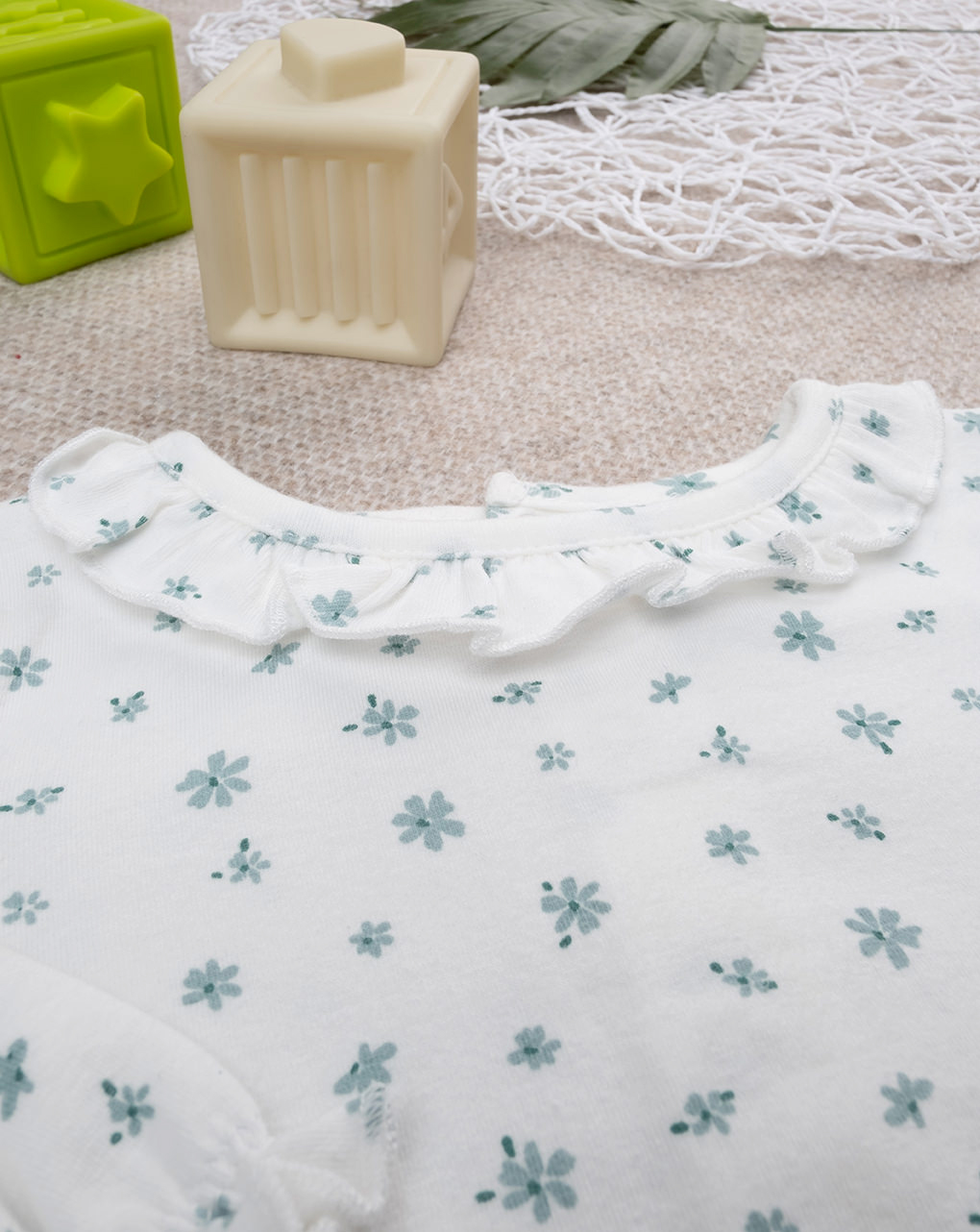 T-shirt maniche lunghe bimba bianco fiori