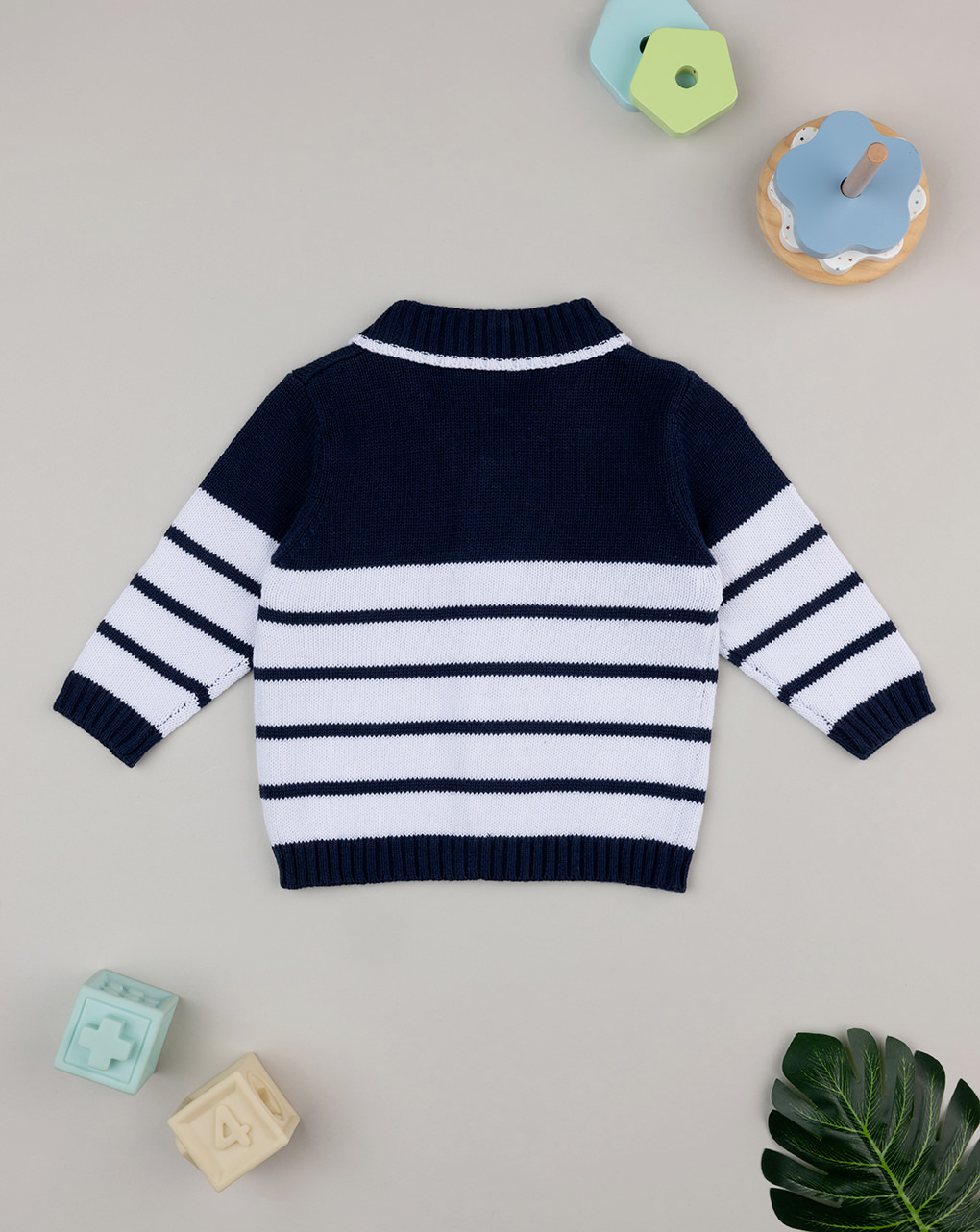 Cardigan bimbo blu/bianco