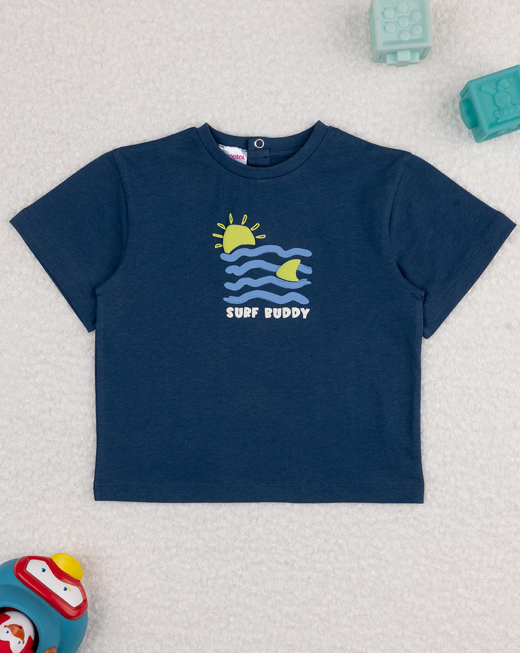 T-shirt bimbo blu stampa mare
