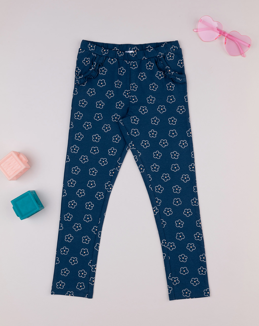 Legging bimba blu margherite