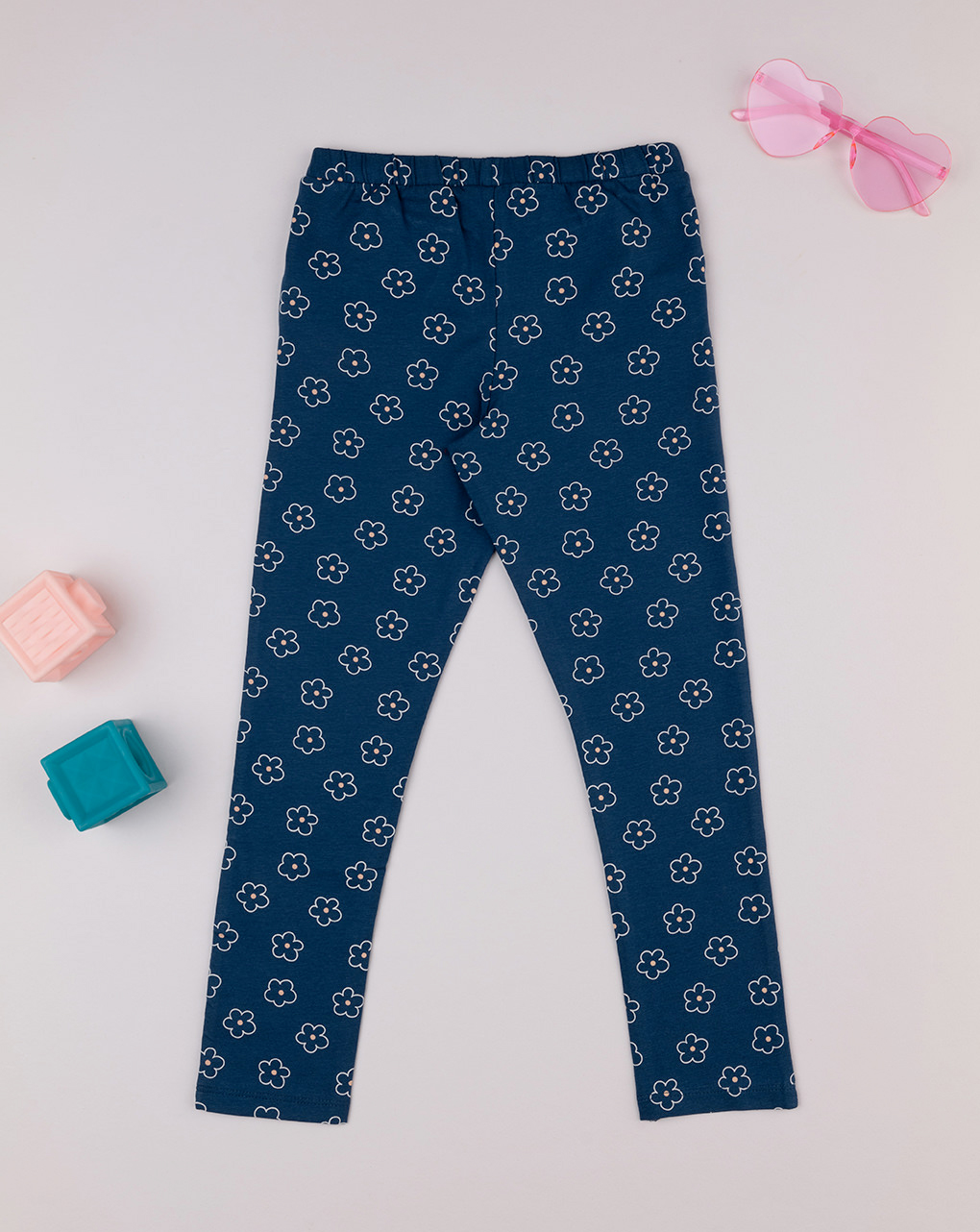 Legging bimba blu margherite