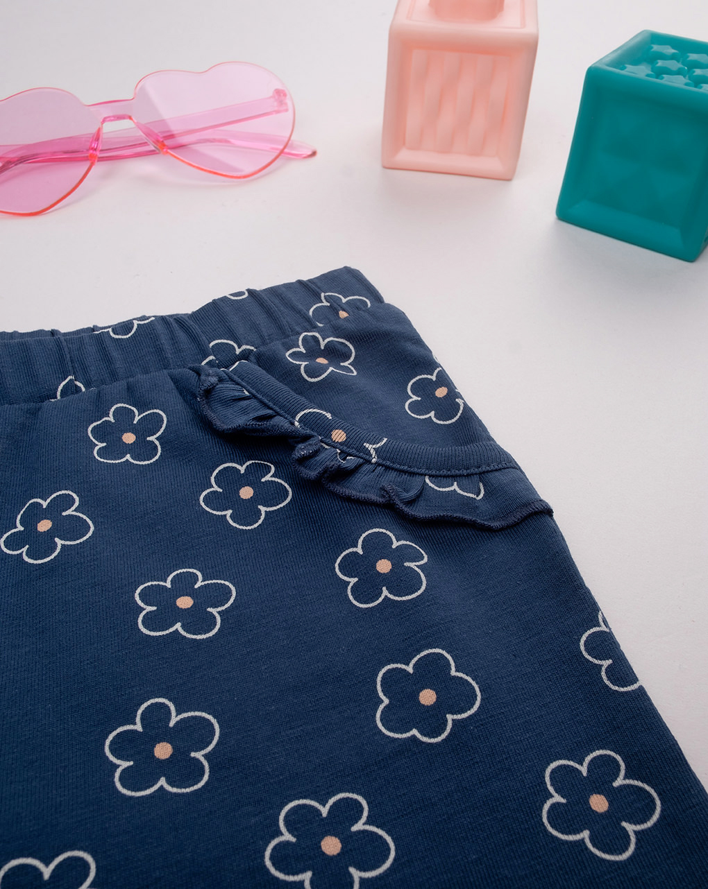 Legging bimba blu margherite