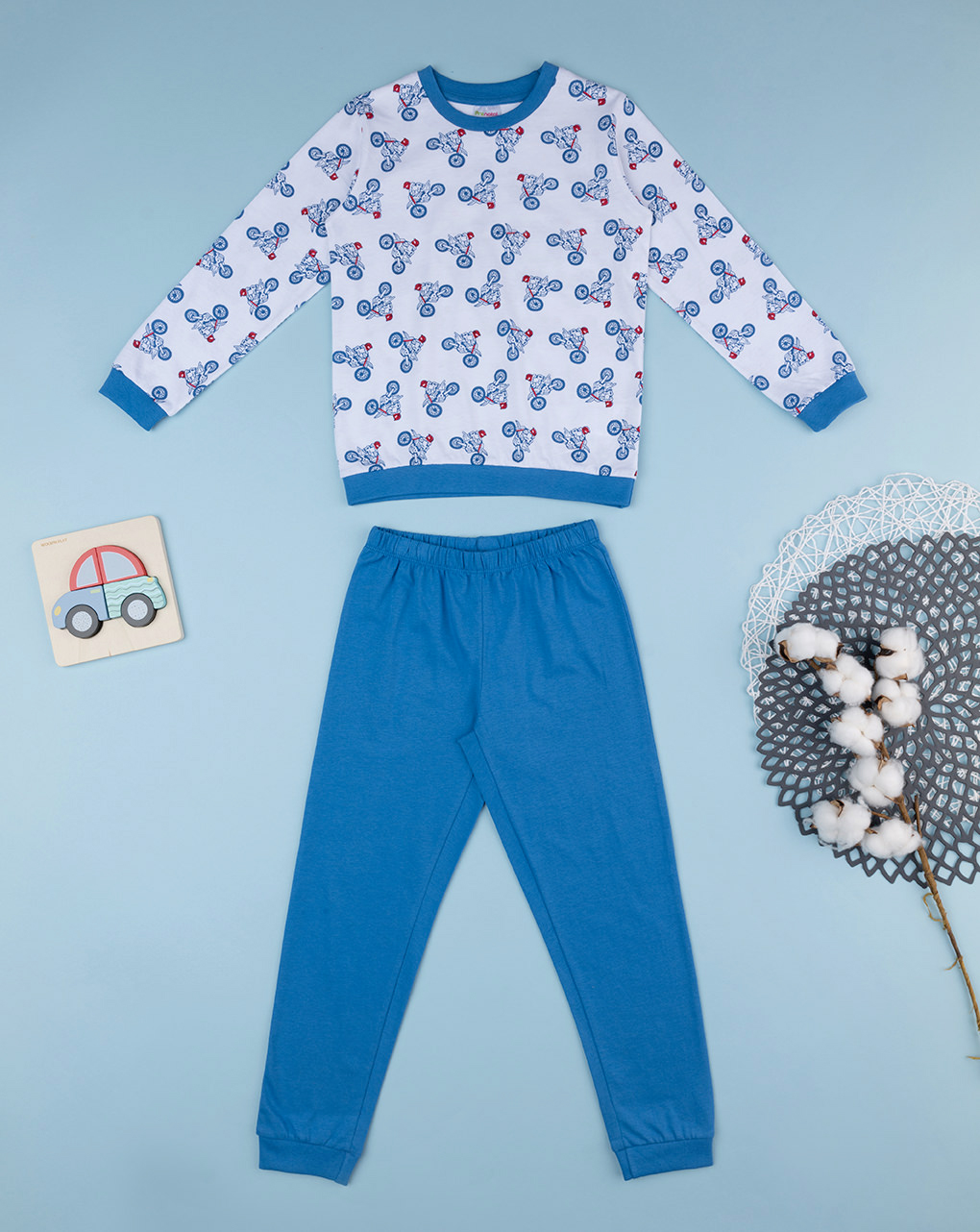 Pigiama bimbo blu moto