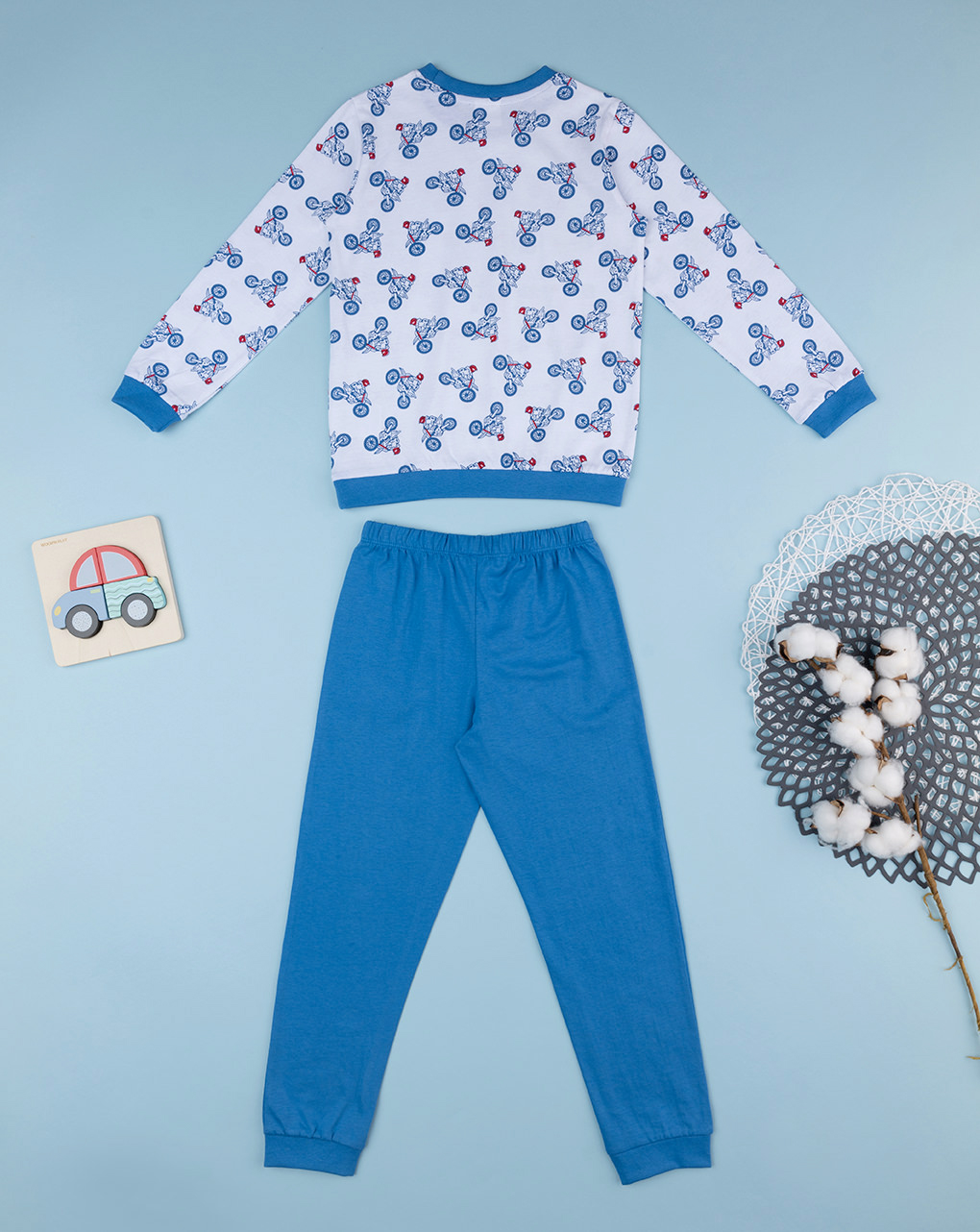 Pigiama bimbo blu moto