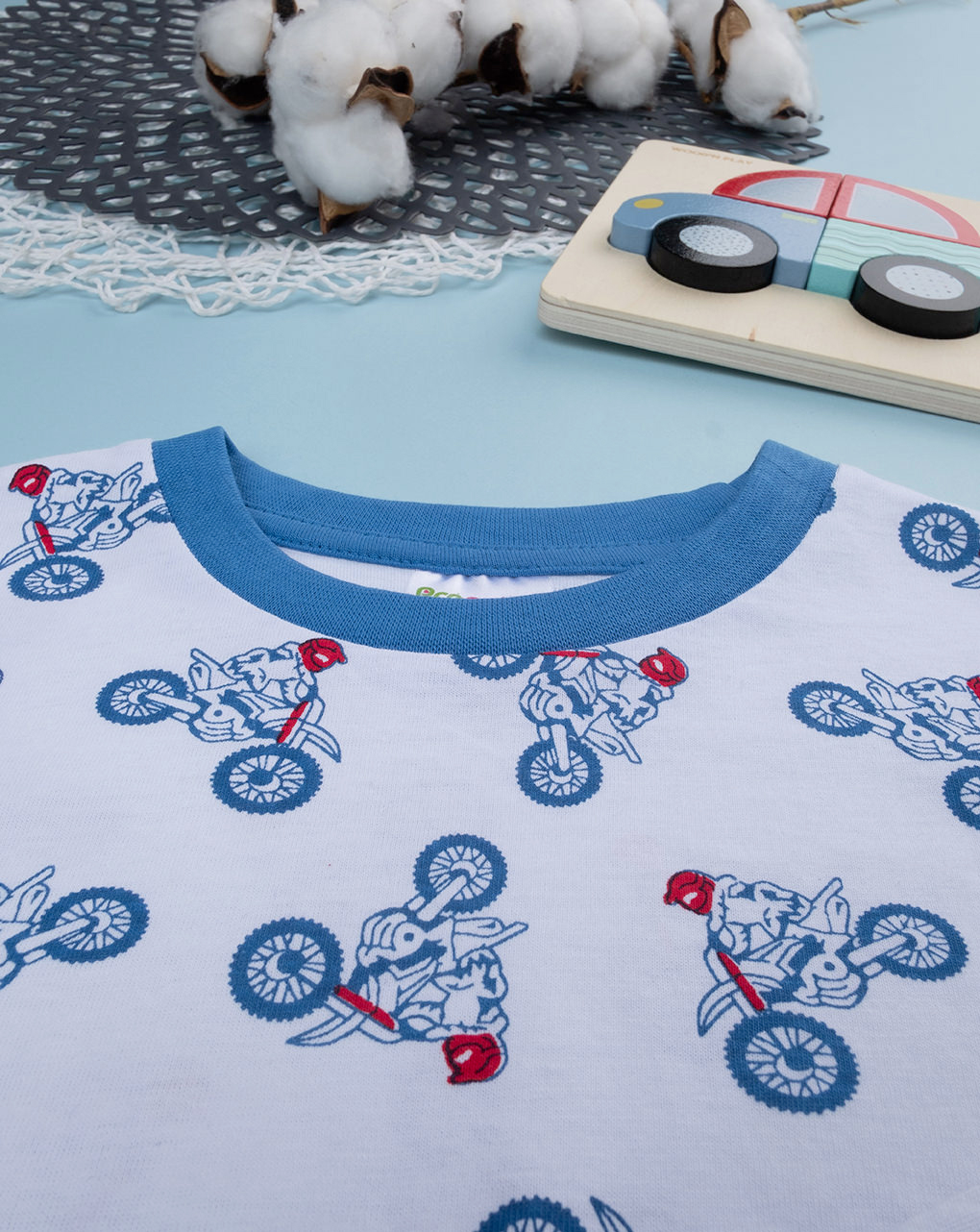 Pigiama bimbo blu moto