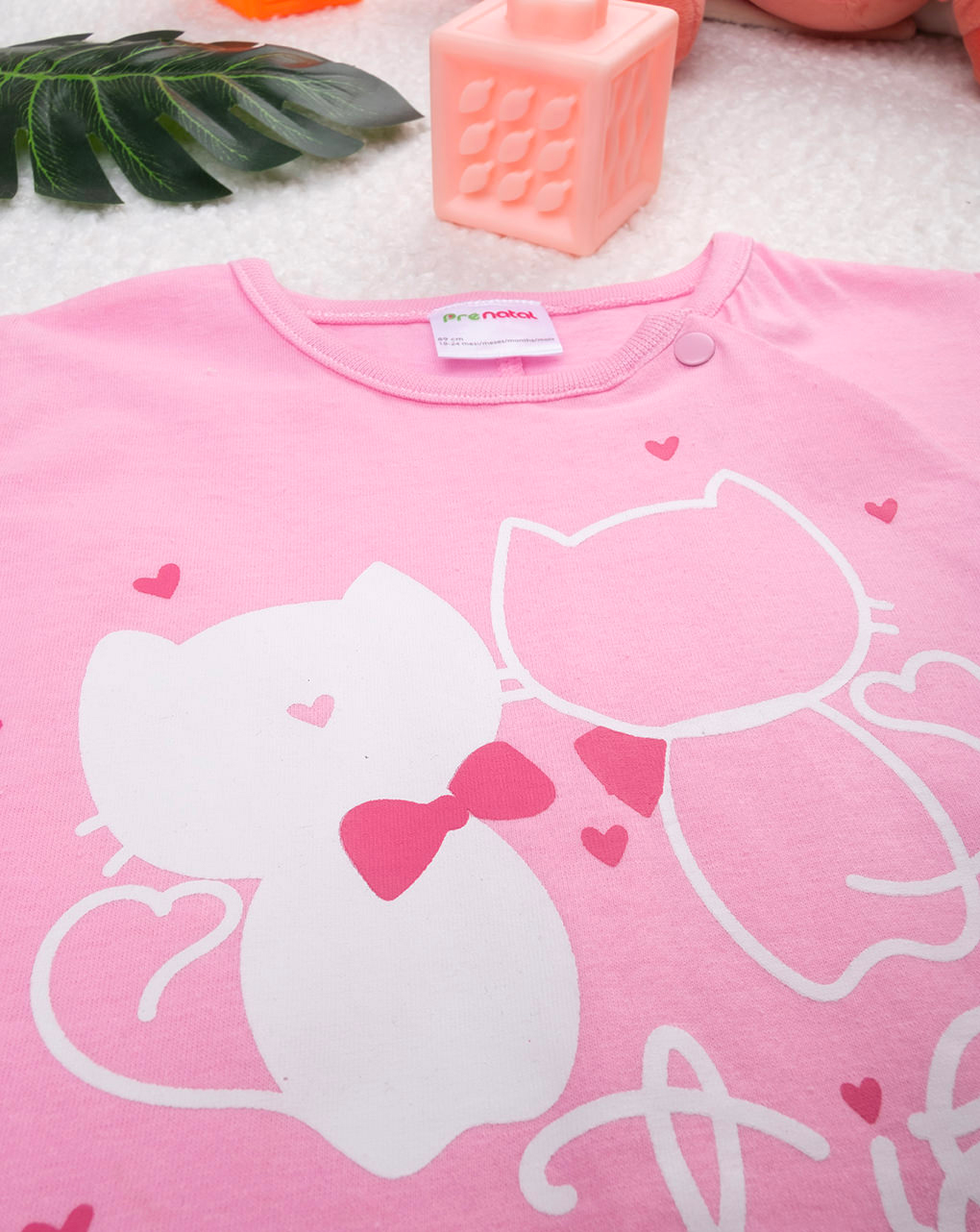 Pigiamone corto bimba rosa