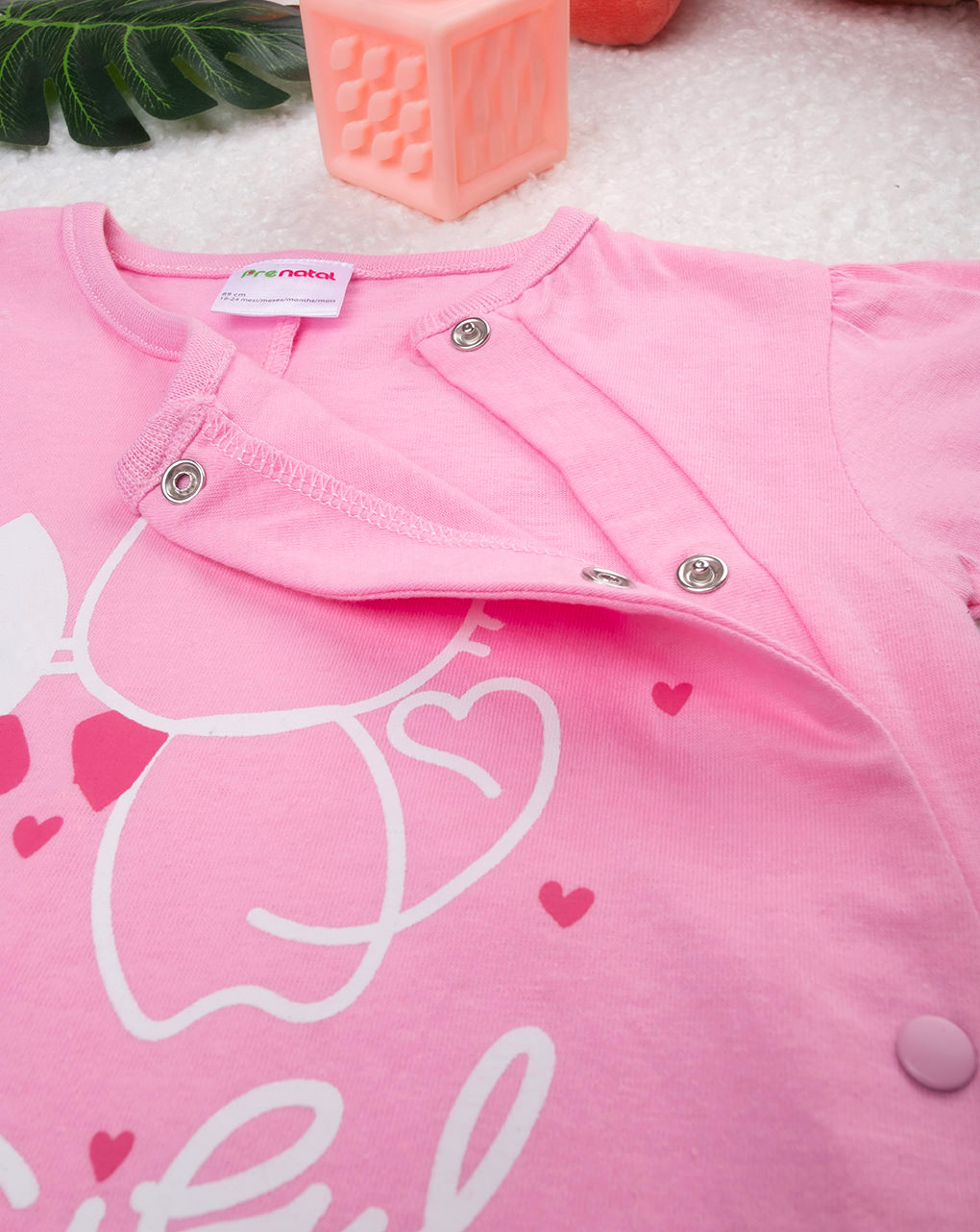 Pigiamone corto bimba rosa