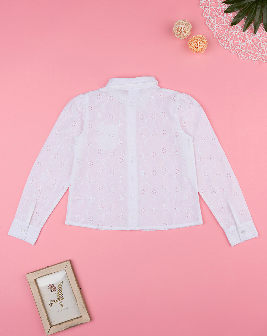 Camicia bimba sangallo bianco