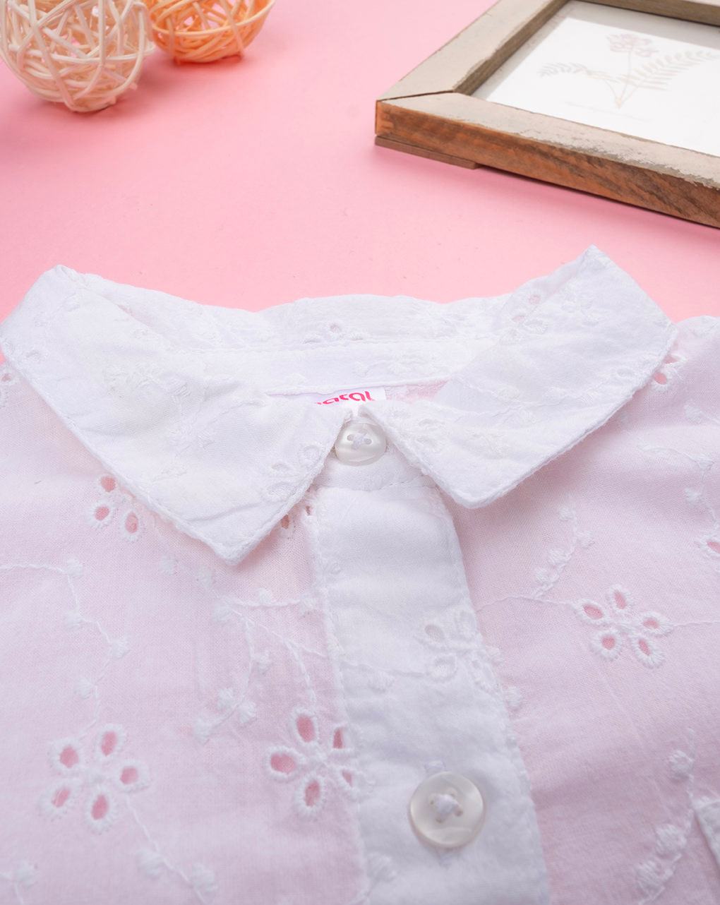 Camicia bimba sangallo bianco