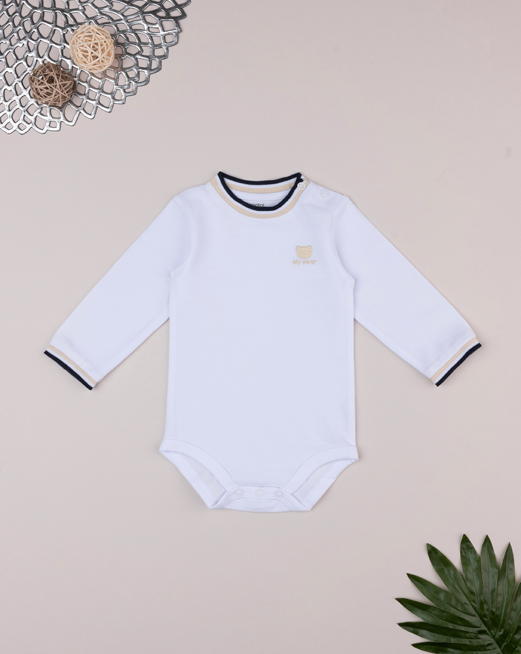 Body bimbo bianco/blu orsetto