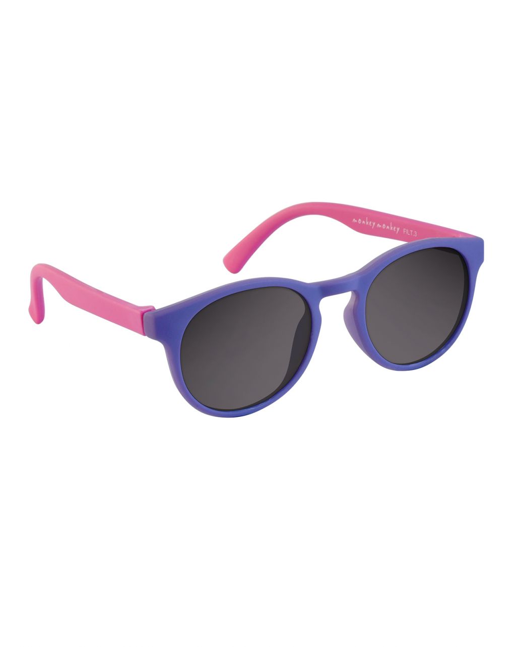 Occhiale da sole tondo in gomma per bambina colore viola/fucsia - taglia 0-3 anni - monkey monkey