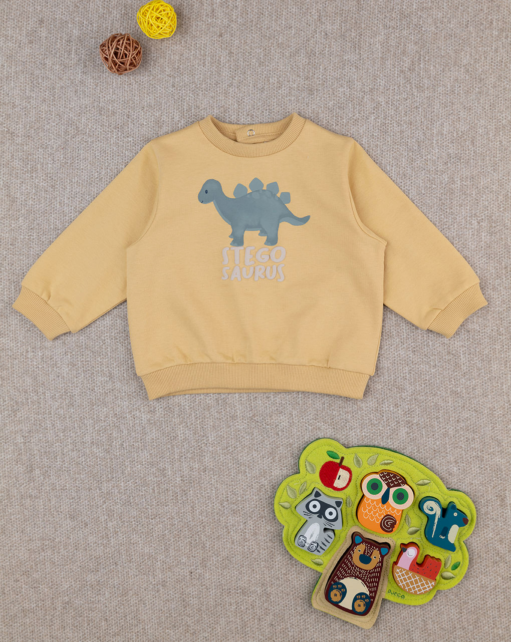 Felpa bimbo gialla stegosaurus