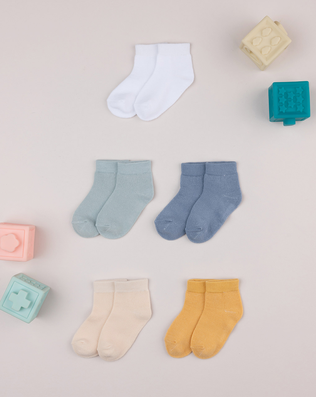 Pack 5 calze corte bimbo multicolor