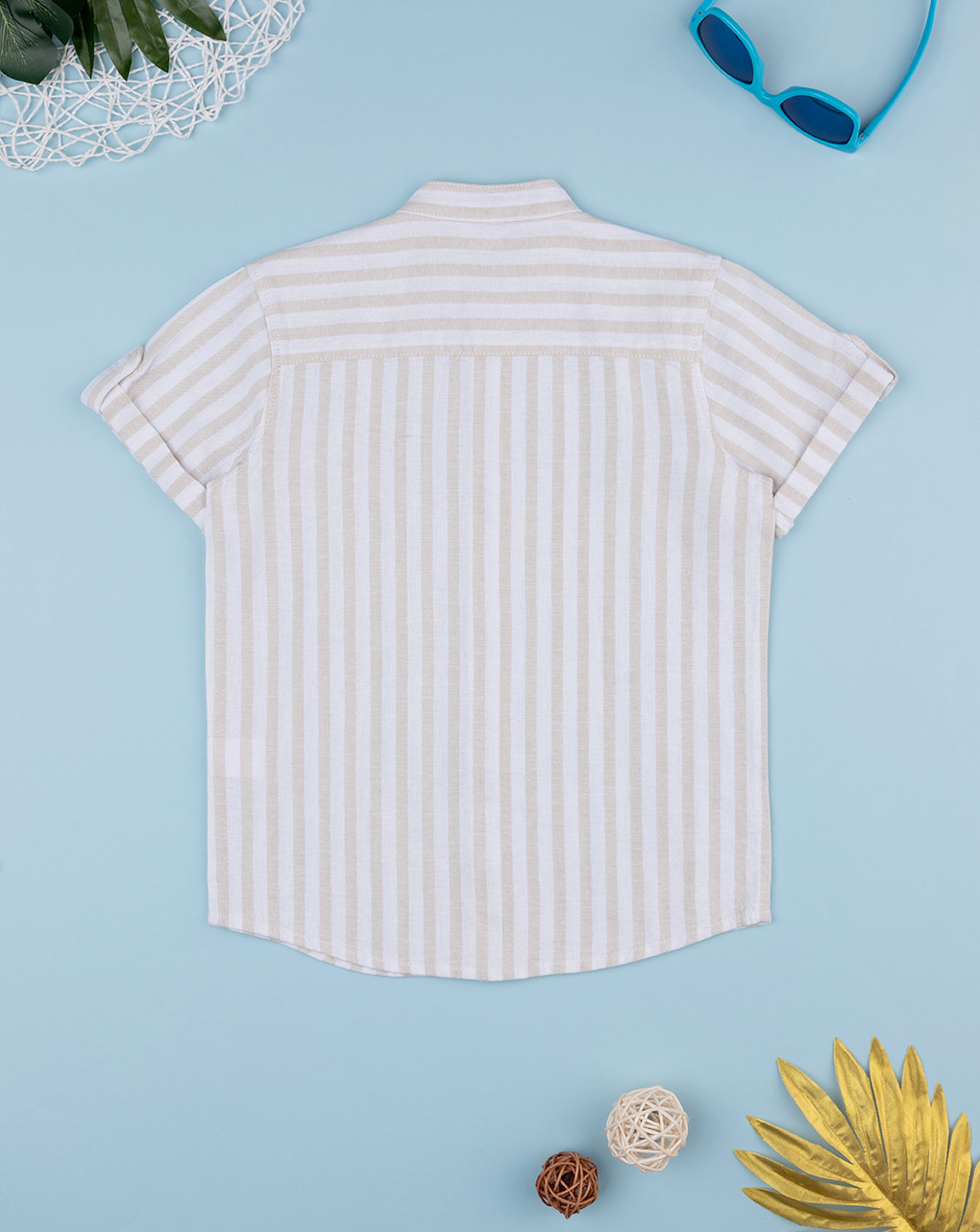 Camicia bimbo rigata marrone