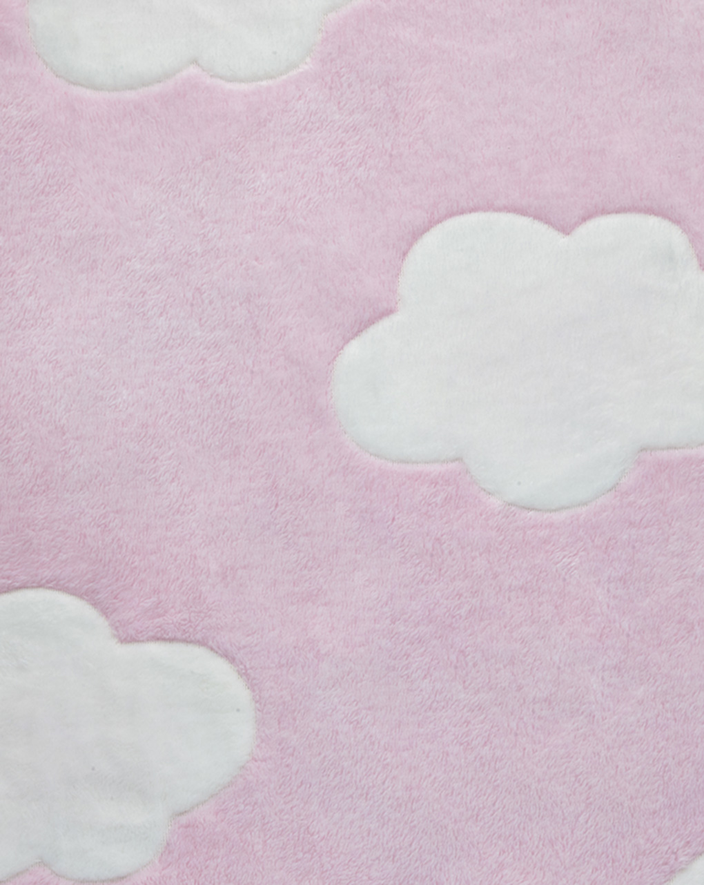 Coperta per culla in finta pelliccetta rosa con nuvole