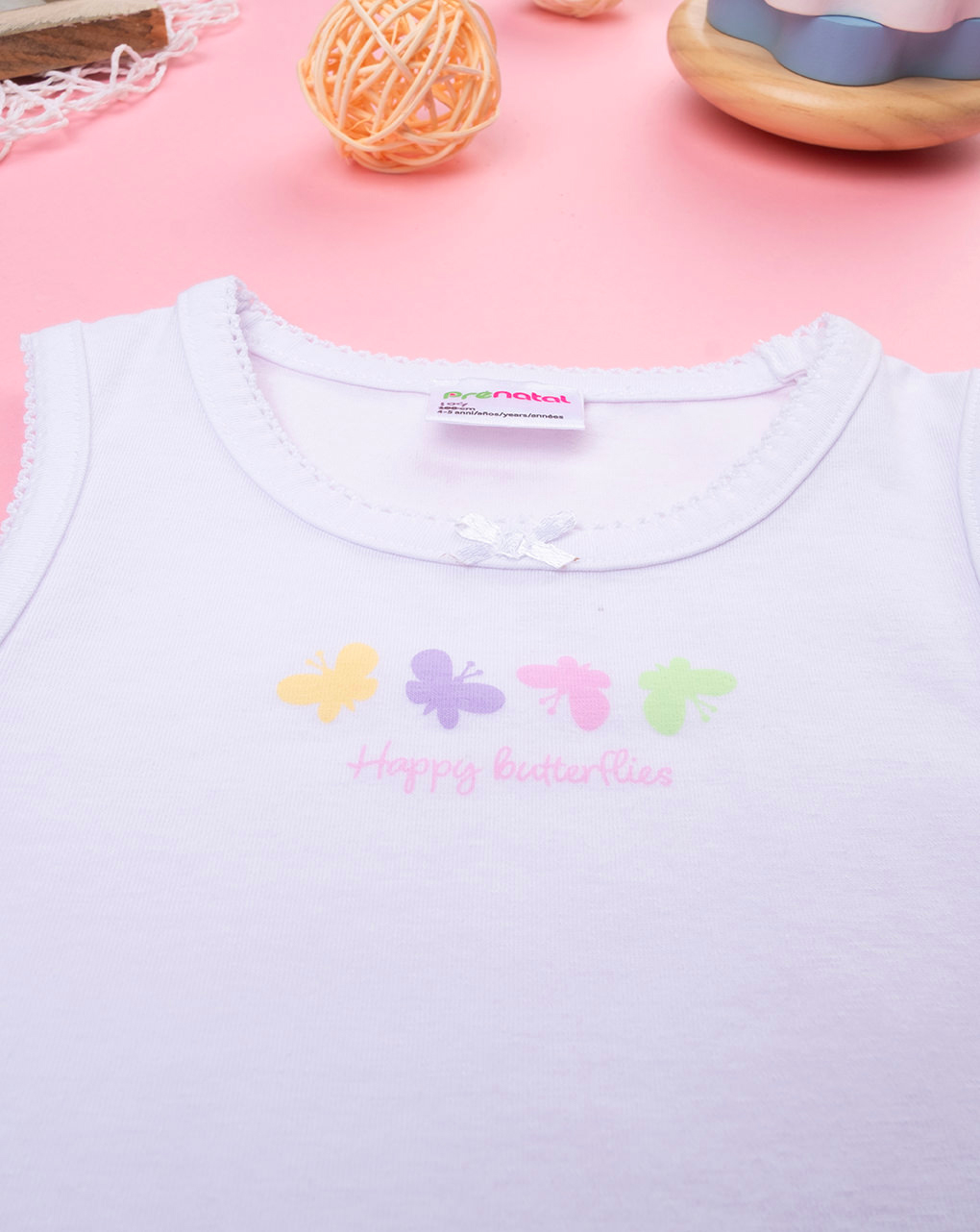 Canotta bimba farfalle colorate